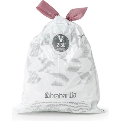 Brabantia Торбички за кош Brabantia PerfectFit NewIcon 1005507, Размер V, 3 л, 40 броя, Бял (1005507)