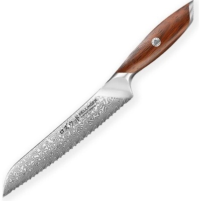 Dellinger nôž na pečivo Bread 21 cm Rose Wood Damascus