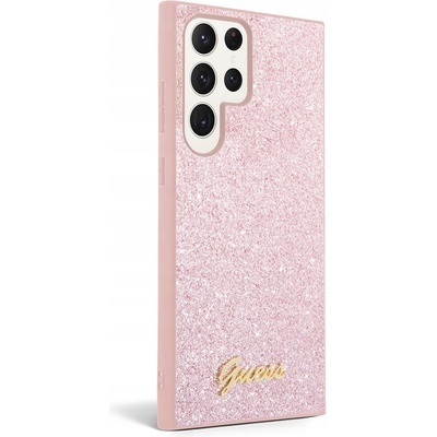 GUESS Калъф Guess, съвместим със Samsung Galaxy S24 Ultra, Glitter Script, розов