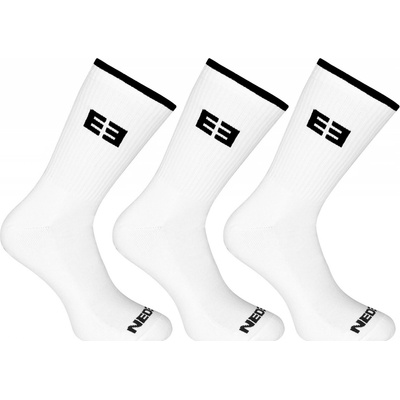 Nedeto 3PACK ponožky športové vysoké 3NOB3 biele