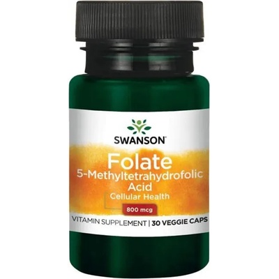 Swanson Folate, 800 mcg, 30 растителни капсули, Swanson (SWU714)