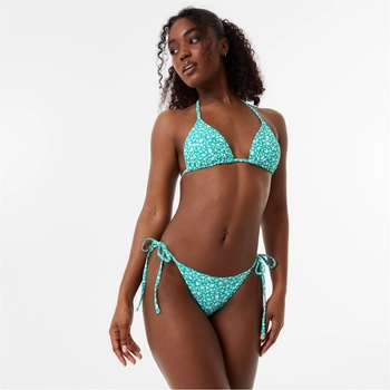 Image 1 of Jack Wills Tie Side Bikini Bottom - Green Ditsy