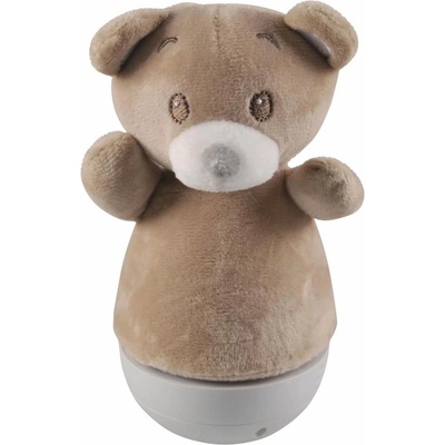 Polux LED RGB детска нощна лампа с мелодия, 3xAAA/5V, мече (SA1957)