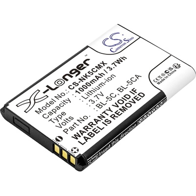 Cameron Sino Батерия за мобилен телефон CAMERON SINO BL-5C, за Nokia 105 2700 3110 5130 6230 E50, 3.7V, 1000mAh (CS-NK5CMX)