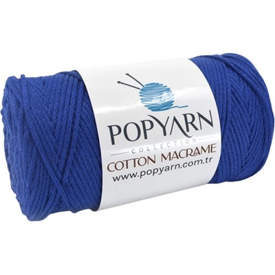 POPYARN Příze Cotton Macrame B015 - modrá, 250g 190m