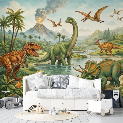 Art Gift Decor Фототапет свят на динозаврите