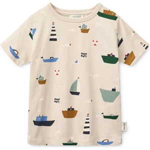 LIEWOOD Детска тениска LIEWOOD Kid's Apia Printed Shortsleeve T-Shirt - Sailing / Sandy - размер 74/80 (EU) (704-5717-0211)