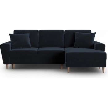 Cosmopolitan Design Тъмносин кадифен разтегателен ъглов диван с място за съхранение (десен ъгъл) Kyoto - Cosmopolitan Design (COS_RCF_2_F2_KYOTO5)