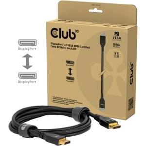 Club 3D кабел - CAC-1094 (DisplayPort 2.1, 8K240Hz, 2 m, DP80, VESA сертификация, M/M) (CAC-1094)