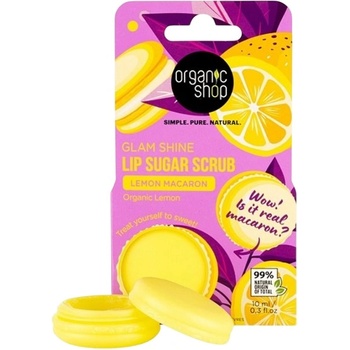 Organic Shop Ексфолиант за устни Lemon Macaron, 10 ml