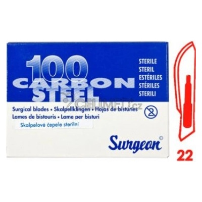 JAI SURGICAL LTD. Čepelky skalp.SURGEON č.22 steril.100ks