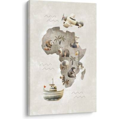 Obraz dětská mapa afriky se zvířaty - 20x30