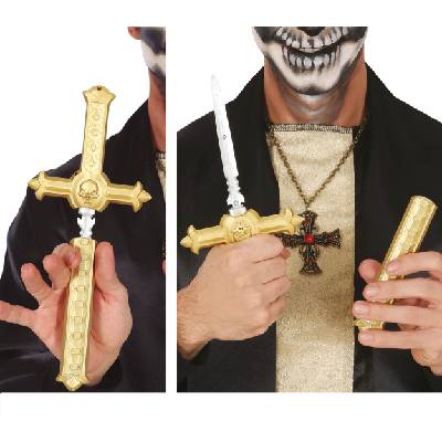 Guirca Guirca Náhrdelník - Halloween kříž a dýka