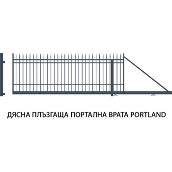 POLARGOS Плъзгаща конзолна портална ръчна врата portland (цената е за пълен комплект за монтаж) (w7337)