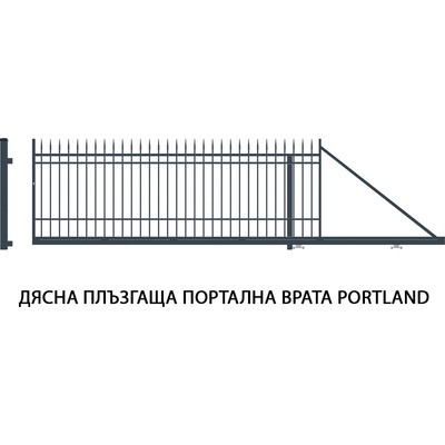 POLARGOS Плъзгаща конзолна портална ръчна врата portland (цената е за пълен комплект за монтаж) (w7337)