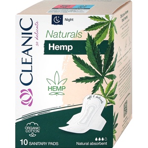 Cleanic Дамски превръзки Naturals Hemp Night, 10 бр (3035179)