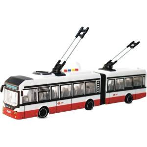 WENYI CAR - 1: 16 Съчленен тролейбус - червен на инерция със звуци (31SY-73163-3-Red)