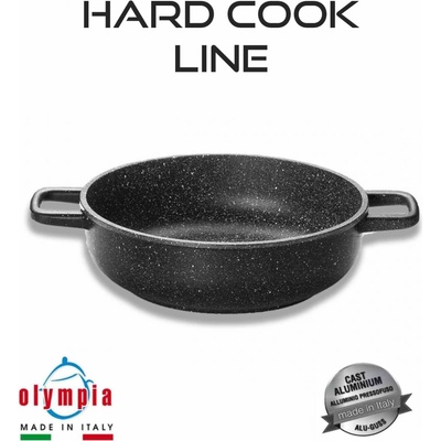 Olympia Zanetti Hlboká panvica s 2 držadlami HARD COOK 24 cm z liateho hliníka s minerálnym kameninovým povrchom