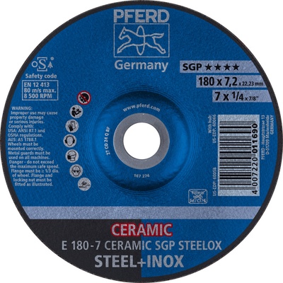 Pferd Brúsny kotúč 180 x 7,2 x 22,23 mm 4007220011690