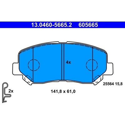 Sada brzdových platničiek kotúčovej brzdy ATE 13.0460-5665.2 13.0460-5665.2