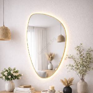 Baltica Design Baltica Design- LED огледало с вградена подсветка STONE FLUID 15W/230V 4500K 92x55 cm IP65 златисто (DB0040)