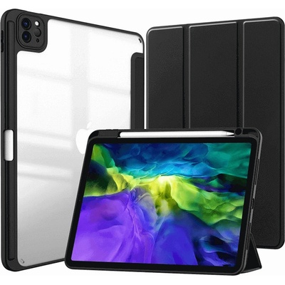 SES 2v1 Smart flip cover+zadný silikónový ochranný obal s držiakom pero Honor MagicPad 13 15624 čierny
