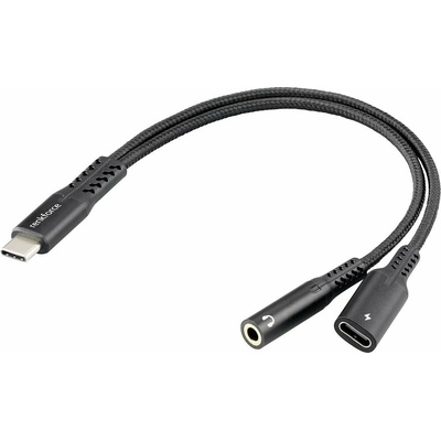 Renkforce RF-7116124 USB USB 2.0 USB-C ® zástrčka, jack 3,5 mm zásuvka 15cm černý