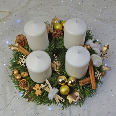 Broste Adventný veniec sviečka LUCILLE svetlý ľan