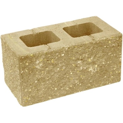 Tvárnice plotová CS BETON Blok 20 roh dvoustranně štípaná okrová – 400×200×200 mm