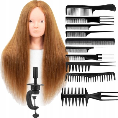 Korbi Kadernícka hlava, blond vlasy 70 cm, sada s hrebeňmi, 2