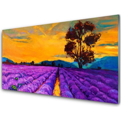 Obraz na skle Pole Krajina 100x50 cm