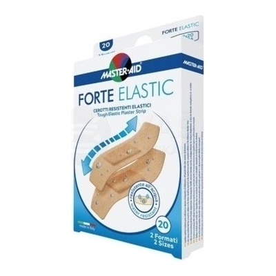 Master Aid Forte Elastic Elastická vodeodolná náplasť 2 veľkosti 20 ks