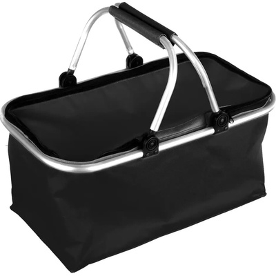 košík nákupní skládací obdél. 48x28x24cm Al+polyester mix barev