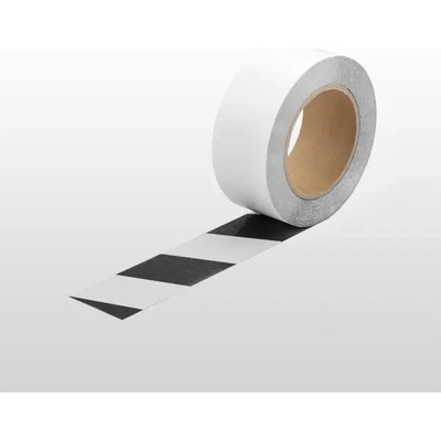 Extra tenká podlahová páska WT-5420 s protiskluzovým povrchem, odnímatelná – fólie, černo‐bílá, 50 mm × 10 m