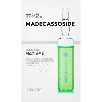 Missha [Missha] Mascure Rescue Solution Sheet Mask - Madecassoside, маска за лице с мадекасосид (8809581456600)