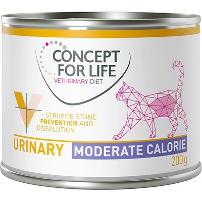 Concept for Life 12х200г Urinary Moderate Calorie Concept for Life Veterinary Diet, консервирана храна за котки - с пиле