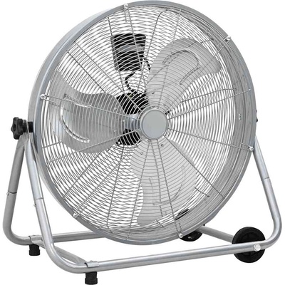 vidaXL Барабанен вентилатор с колело Сребрист 73 x 42 x 70 см Алуминий (42001423)