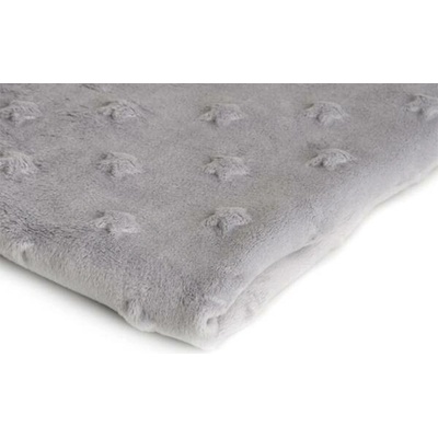 Látka minky hvězdy, 320 g/m², šíře 155 cm, metráž, šedá