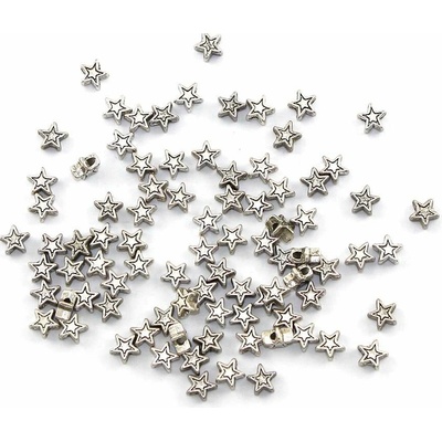 Kovový korálek - hvězda - starostříbrný - 6 x 6 x 3 mm - 1 ks – Zboží Dáma