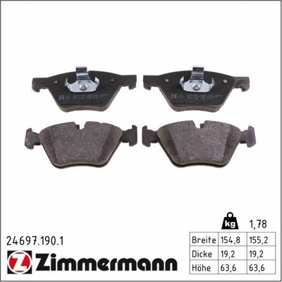 Sada brzdových platničiek kotúčovej brzdy ZIMMERMANN 24697.190.1