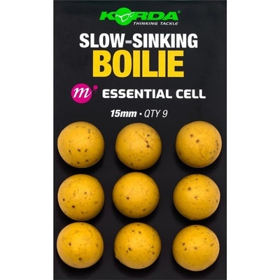 Korda Plastic Wafter Slow-Sinking Boilies Essential Cell 15mm 9ks