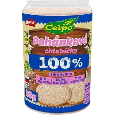 DRUID 100% Natural extra jemné celozrnné chlebíčky pohankové s mořskou solí 80 g