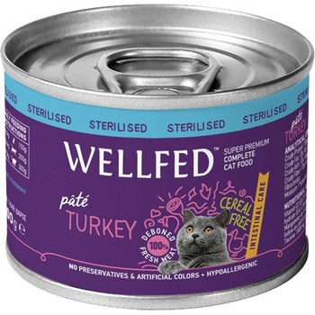 PETINTEREST Wellfed Intestinal Care Sterilised Turkey консерва за котки със стомашно-чревни проблеми 200gr