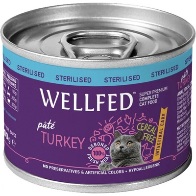 PETINTEREST Wellfed Intestinal Care Sterilised Turkey консерва за котки със стомашно-чревни проблеми 200gr