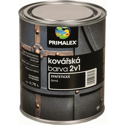 Primalex Syntetická antikorozní kovářská barva na kov 2v1 0,75 l Černá