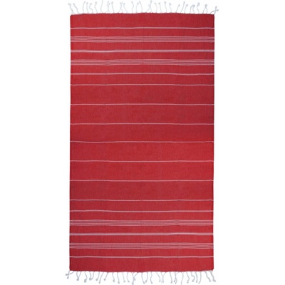 The One Towelling Ručník Hamam Sultan 100 x 180 cm COT48101994199 red white Červená bílá