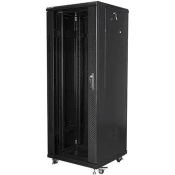 Image 1 of Lanberg Комуникационен шкаф, Lanberg rack cabinet 19" free-standing 32U / 600x600 self-assembly flat pack, black (FF01-6632-12B)