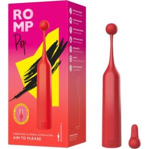  Клиторен вибратор с 2 накрайника, прецизна стимулация - ROMP Pop Red (D-245878)