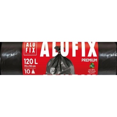 Alufix Pytle na odpadky PROFI 120l 45µm černé LDPE 10 ks