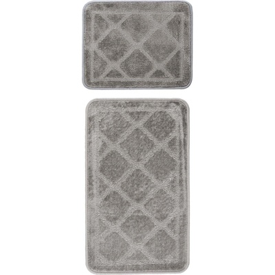 Lalee Постелка за баня Bari BAR 101, 50х120, светло сива (BAR101SIL50120/SET)